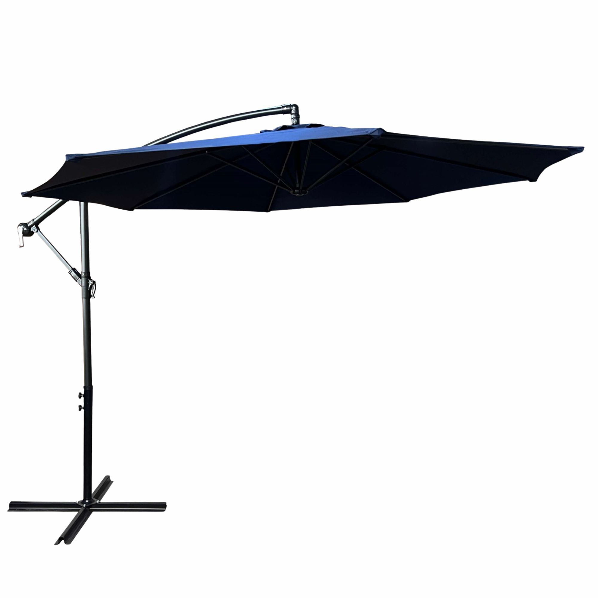 Raumhirsch Parasol déporté 300x300 cm acier / polyester Avec manivelle Protection UV bleu – vue principale