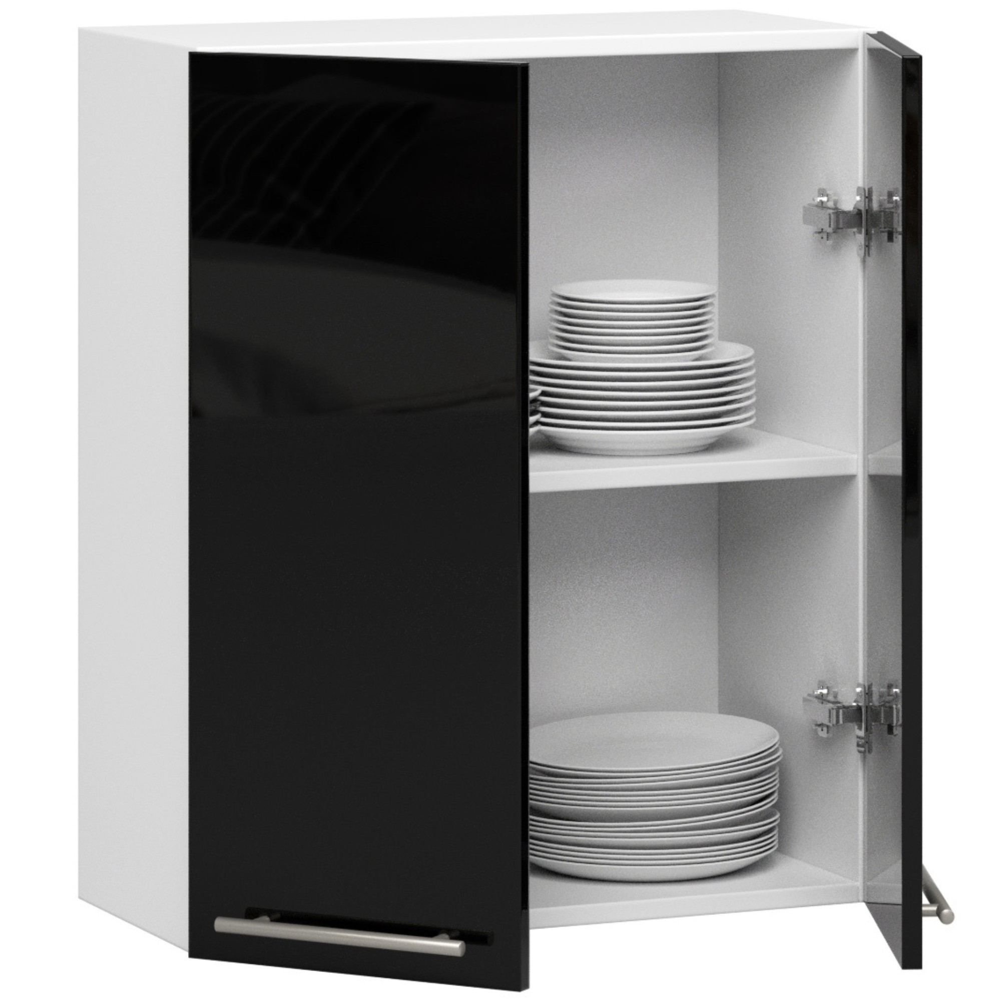 Raumhirsch Küchenhängeschrank 60 cm Schwarz / Weiß / matt hängend 2 Türen Kollektion OLIWIA Detailansicht 2