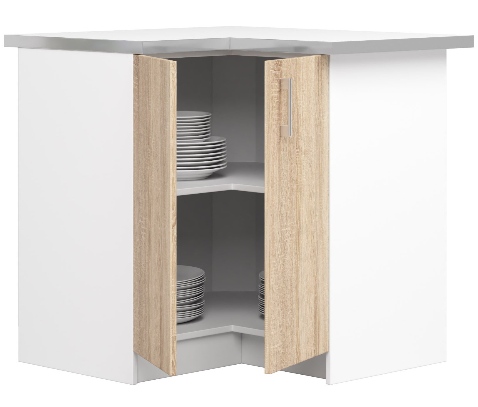 Raumhirsch – Eck-Küchenunterschrank – 84 cm – moderne Ausführung – mit Arbeitsplatte – 2 Türen – Kollektion LIMA – Detailansicht 1