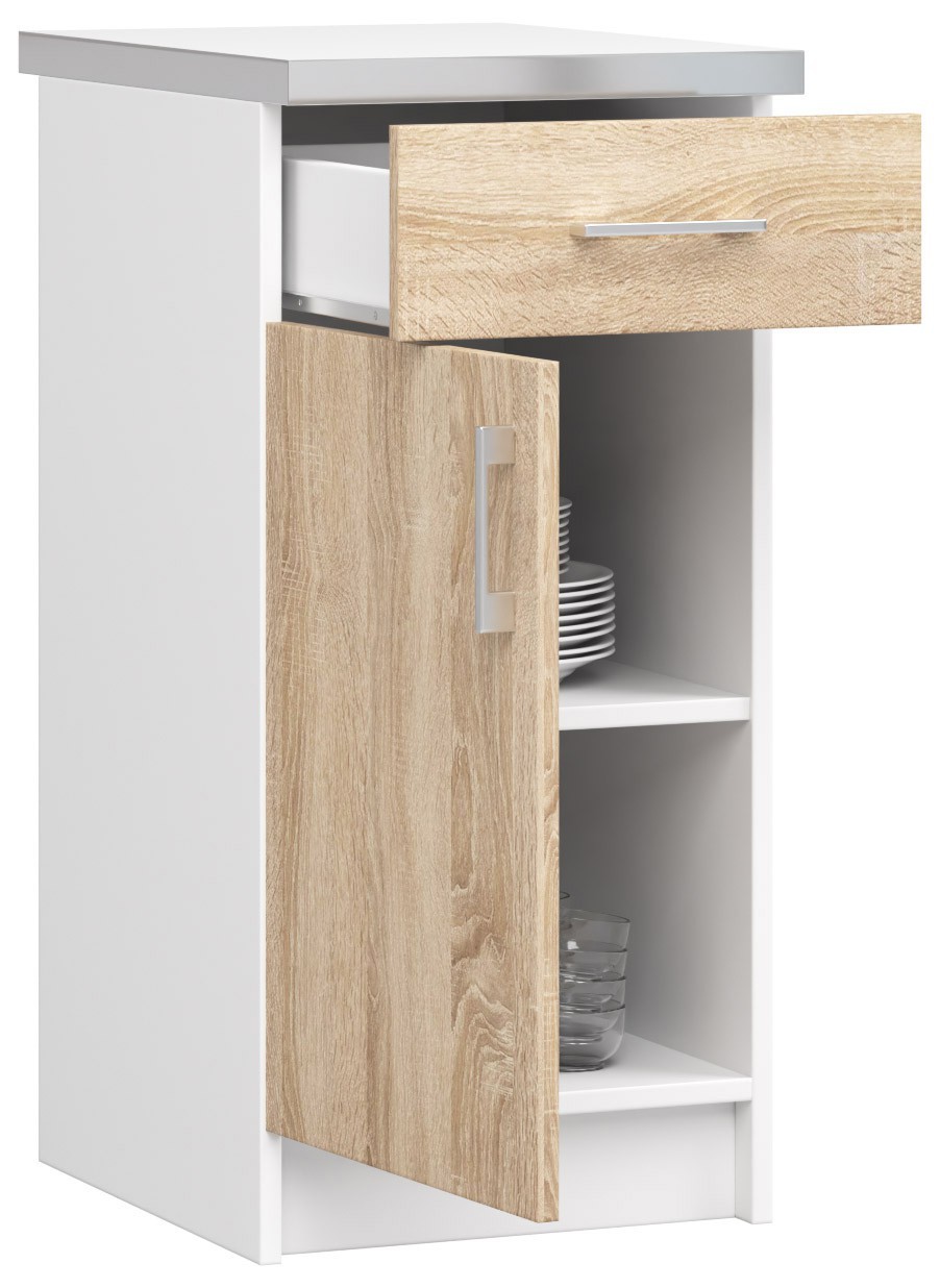 Raumhirsch – Küchenunterschrank mit Schubladen – 40 cm – moderne Ausführung – mit Arbeitsplatte – 1 Schublade – 1 Tür – Kollektion LIMA – Detailansicht 1