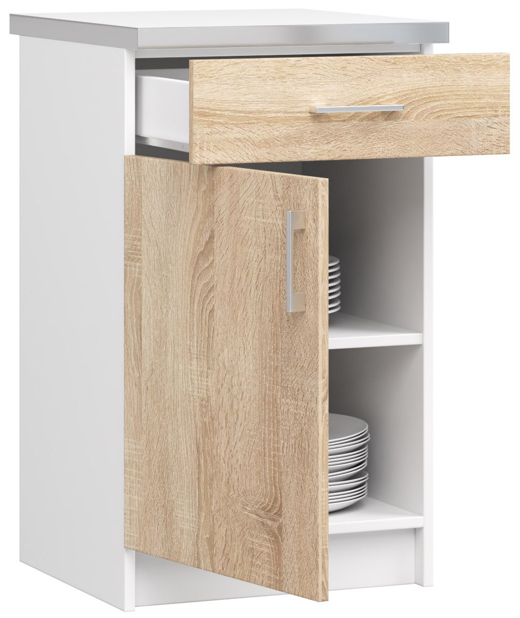 Raumhirsch – Küchenunterschrank mit Schubladen – 50 cm – moderne Ausführung – mit Arbeitsplatte – 1 Schublade – 1 Tür – Kollektion LIMA – Detailansicht 1