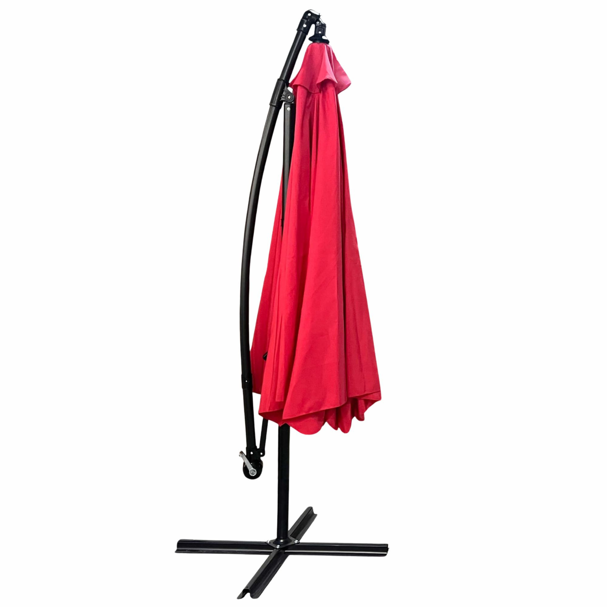 Raumhirsch Parasol déporté 300x300 cm acier / polyester Avec manivelle Protection UV rouge – détail 2