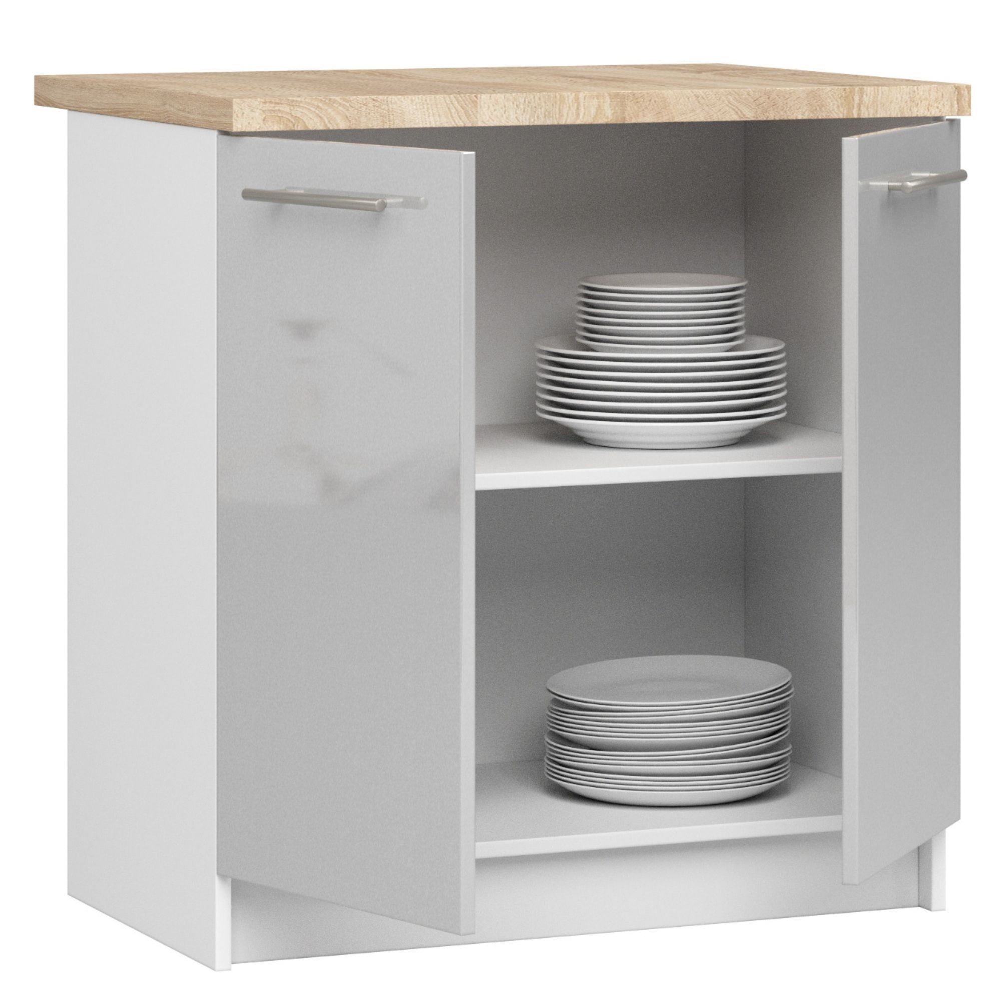Raumhirsch Küchenunterschrank 60 cm Hochglanz mit Arbeitsplatte 2 Türen Kollektion OLIWIA Detailansicht 2