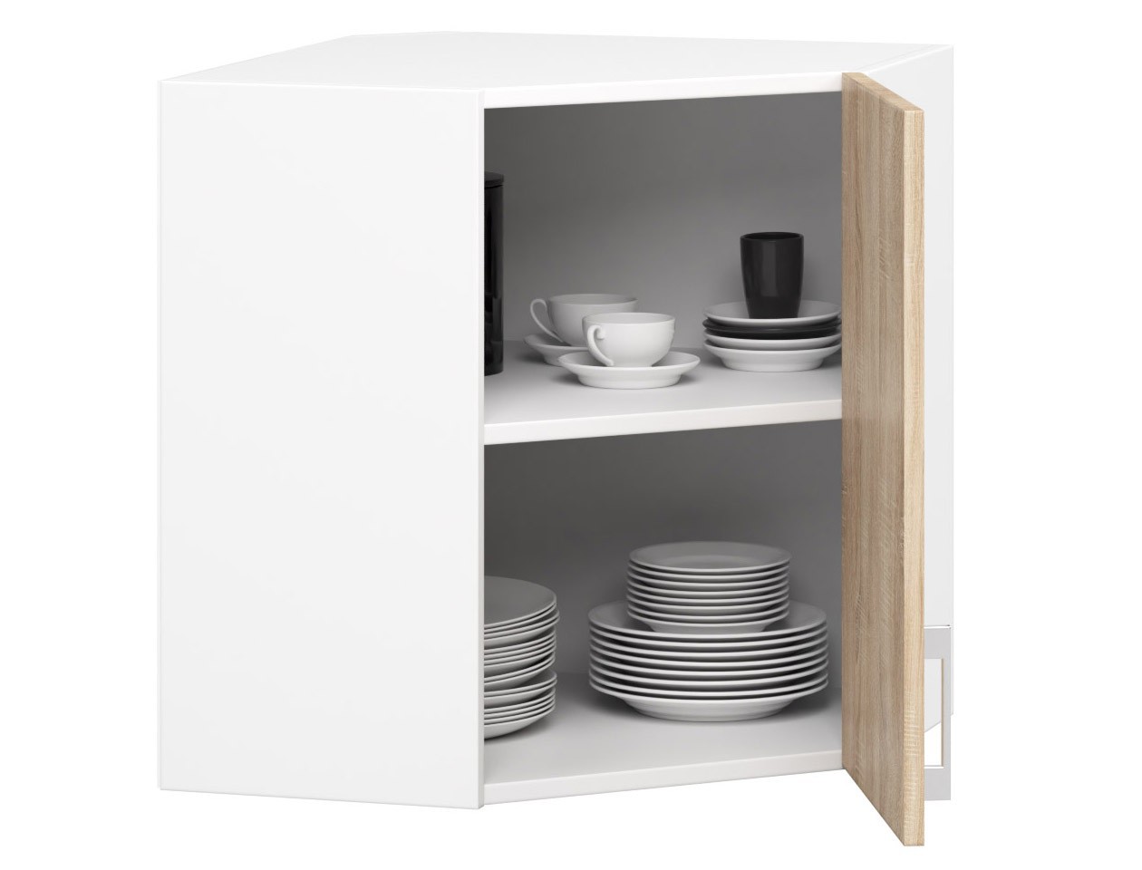 Raumhirsch – Eck-Küchenhängeschrank – 60 cm – moderne Ausführung – hängend – 1 Tür – Kollektion LIMA – Detailansicht 2