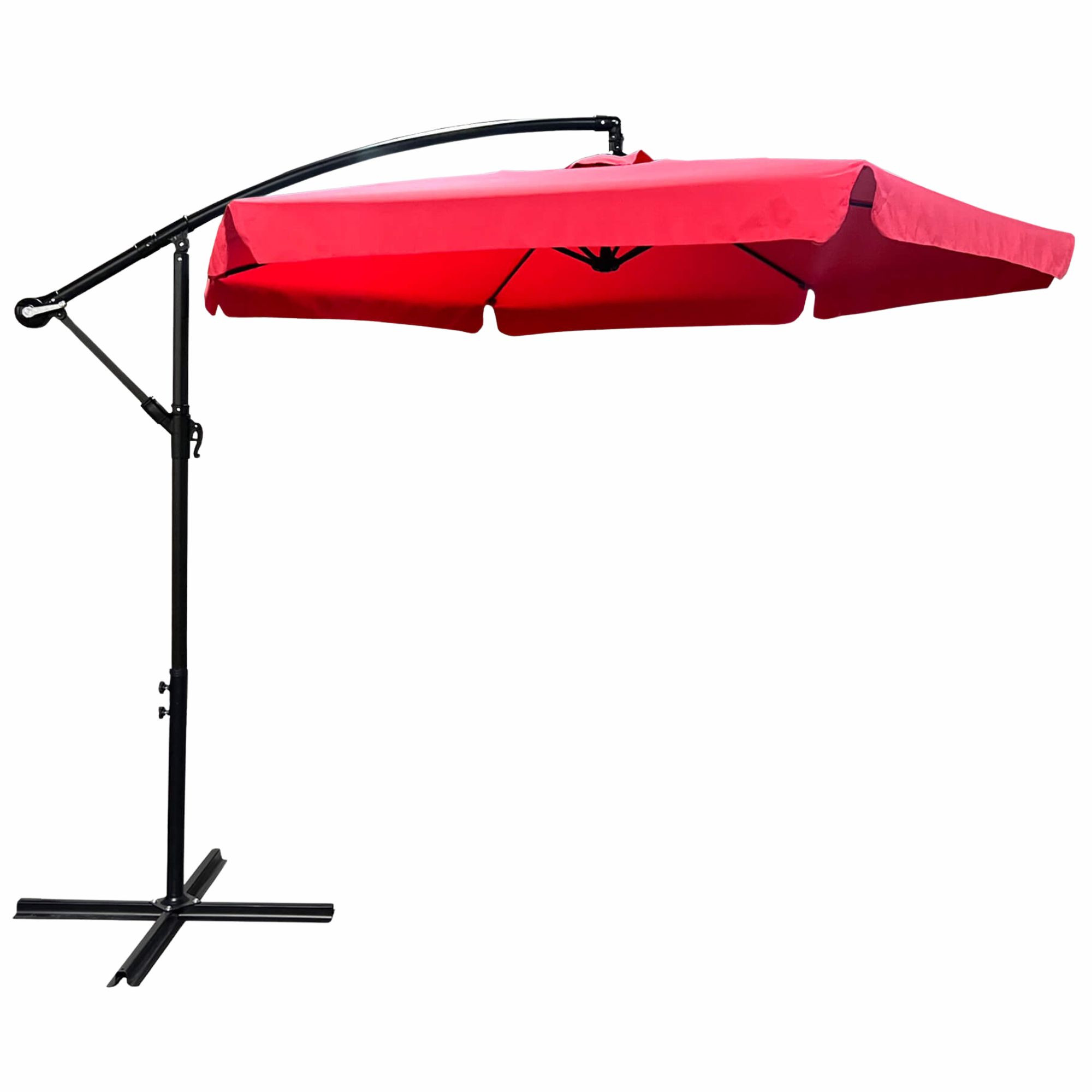 Raumhirsch Parasol déporté 300x300 cm acier / polyester Avec manivelle Protection UV rouge – vue principale