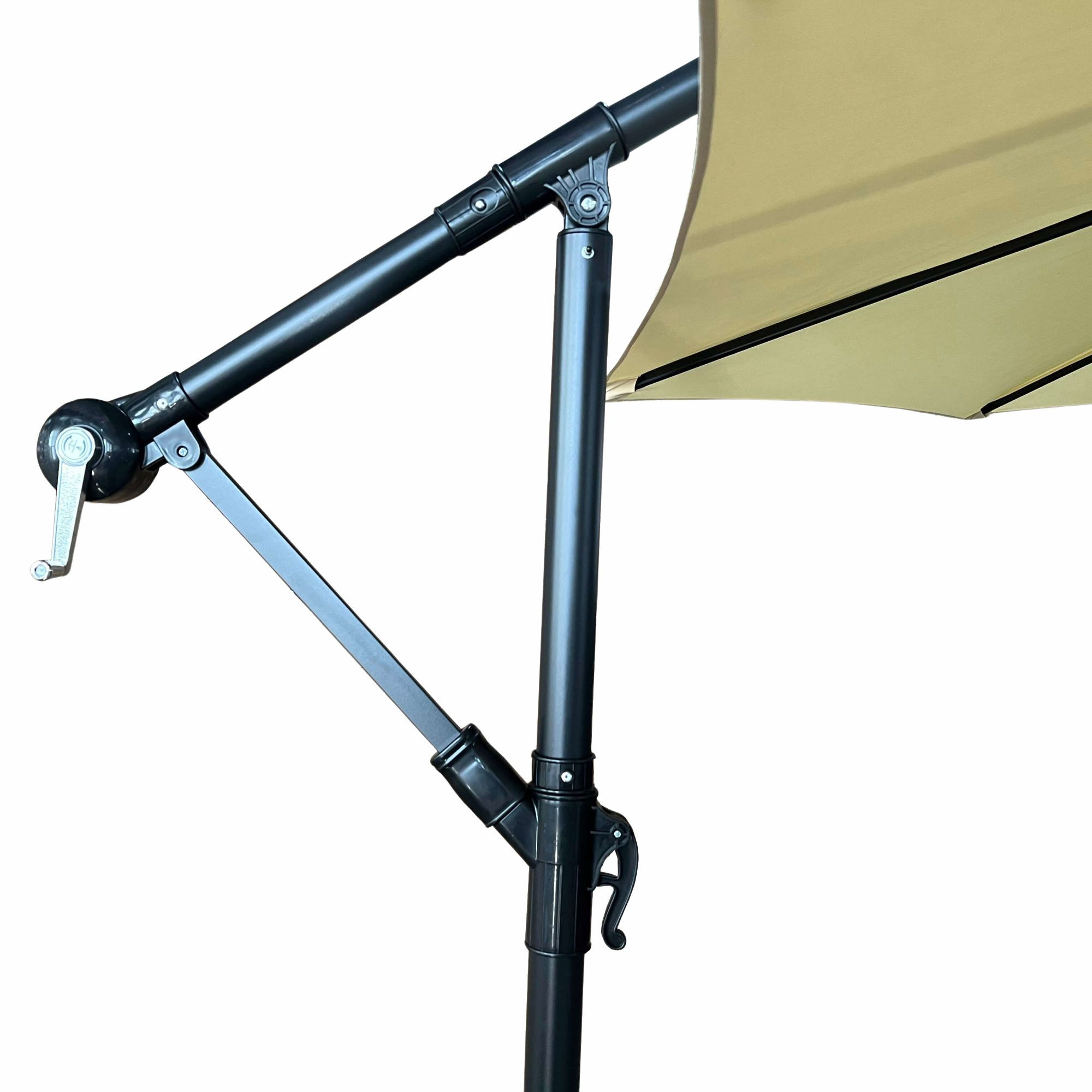 Raumhirsch Parasol déporté 300x300 cm acier / polyester Avec manivelle Protection UV beige – dimensions et vue complémentaire