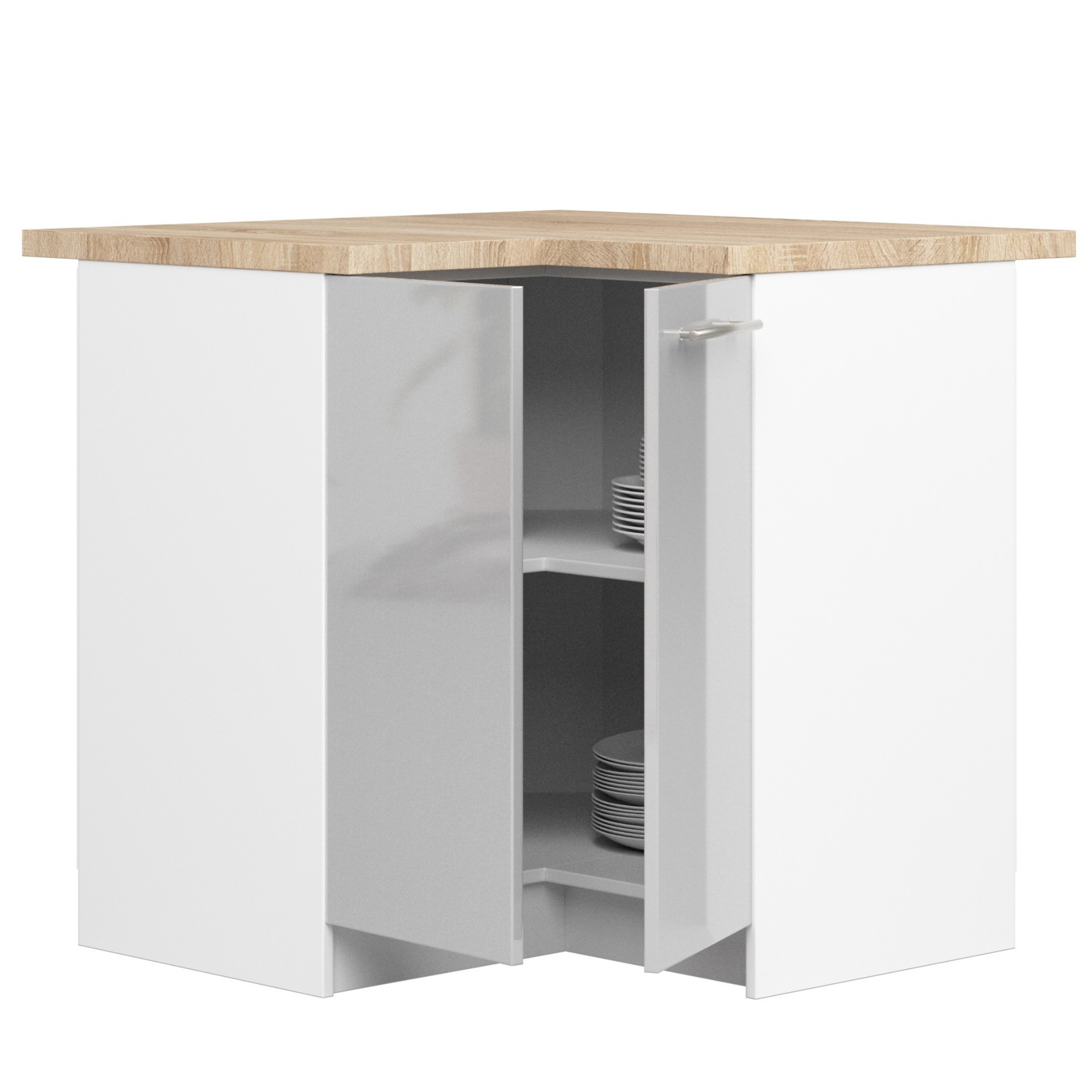 Raumhirsch – Eck-Küchenunterschrank – 90 cm – moderne Ausführung – mit Arbeitsplatte – Kollektion OLIWIA – Detailansicht 2