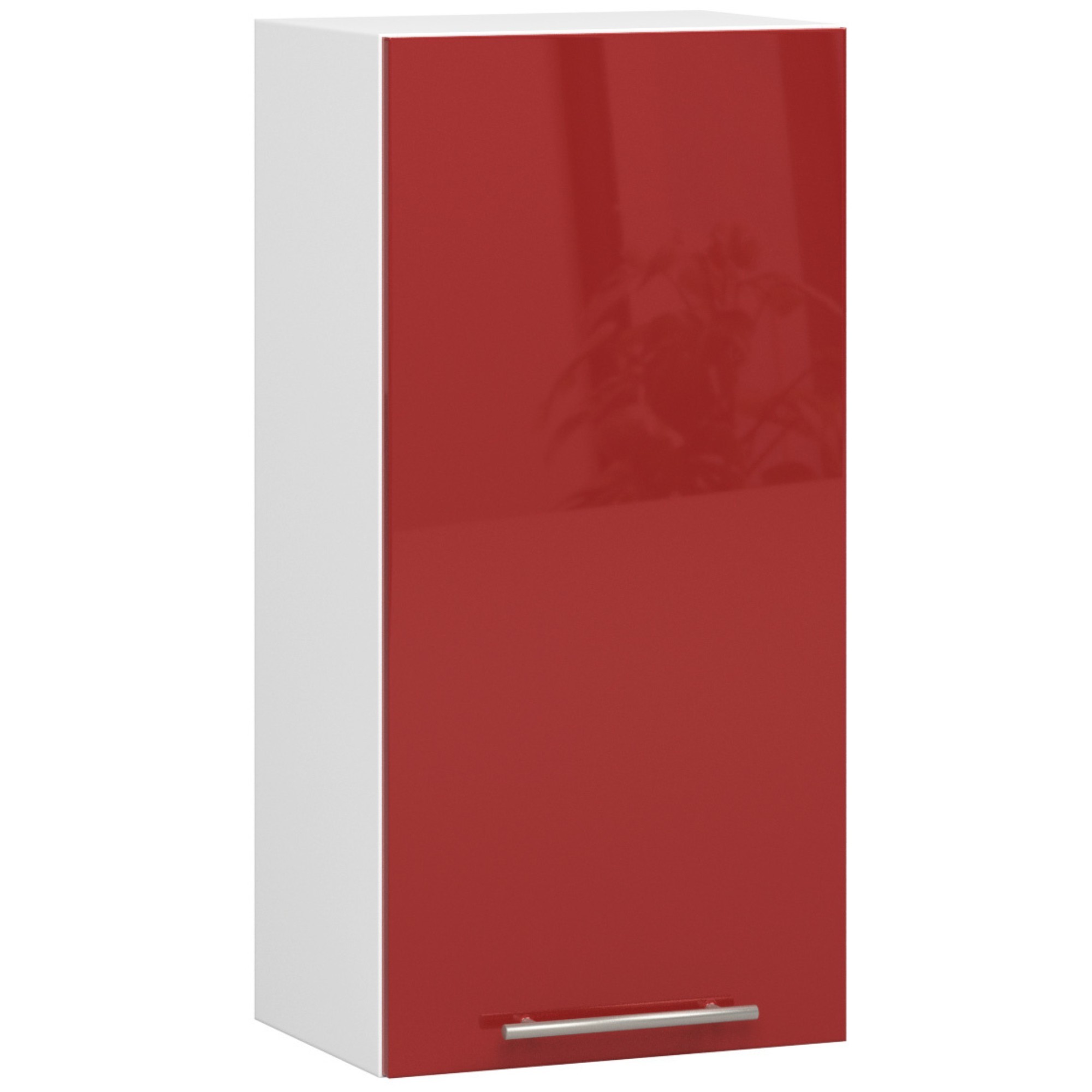 Raumhirsch Küchenhängeschrank 40 cm Rot / Weiß Hochglanz hängend 1 Tür Kollektion OLIWIA Hauptansicht