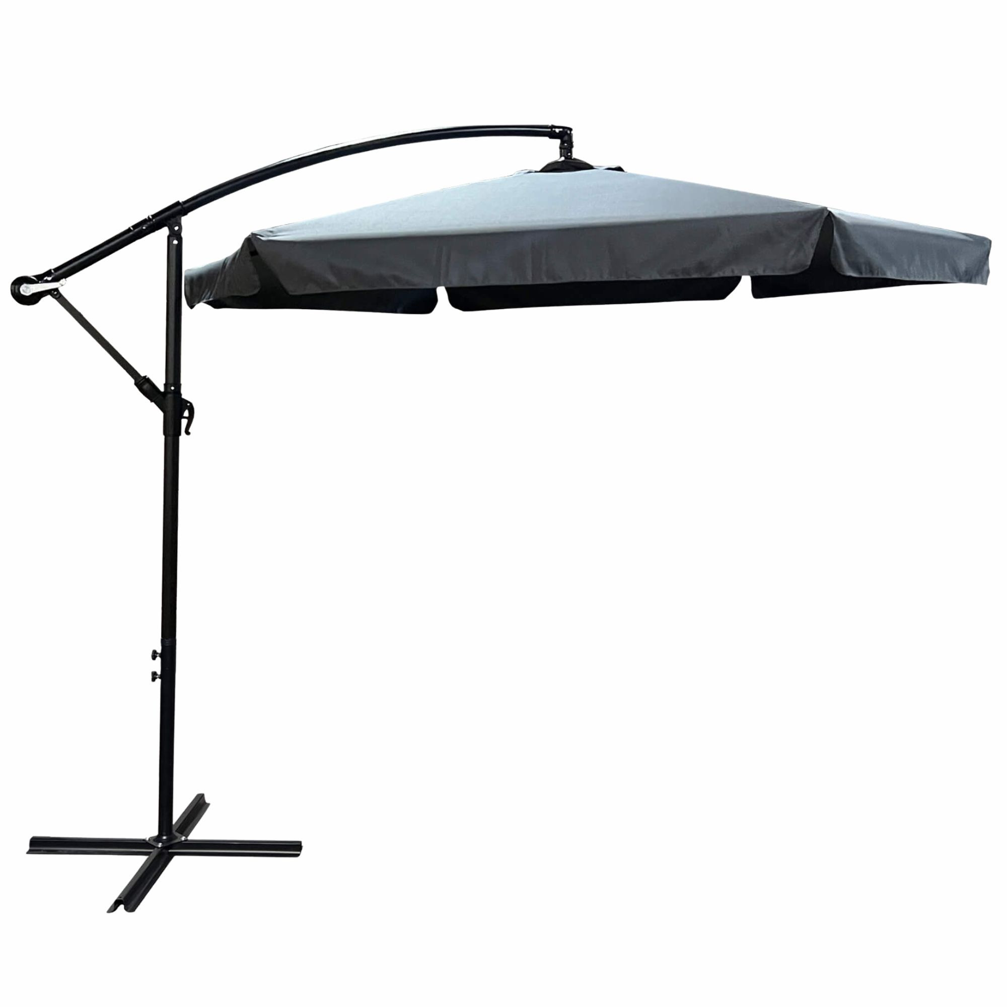 Raumhirsch Parasol déporté 300x300 cm acier / polyester Avec manivelle Protection UV gris – vue principale
