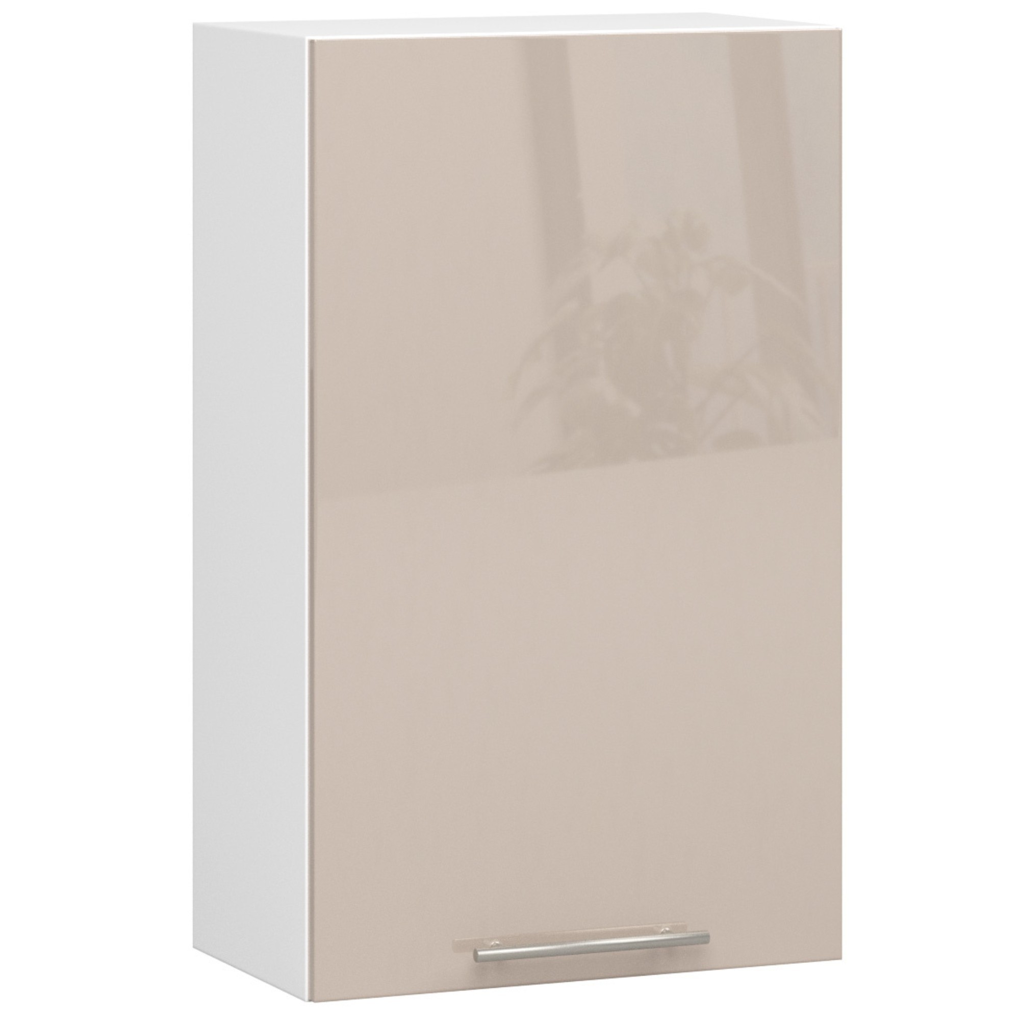 Raumhirsch Küchenhängeschrank 50 cm Cappuccino Hochglanz hängend 1 Tür Kollektion OLIWIA Hauptansicht