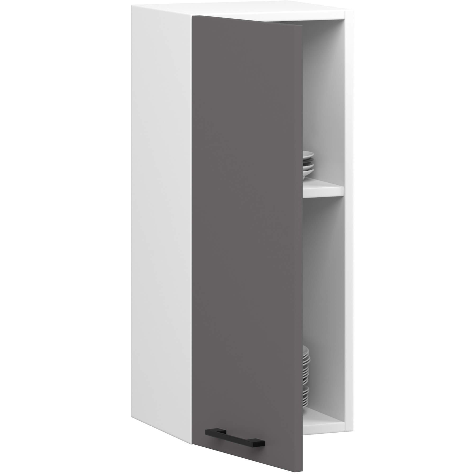Raumhirsch – Küchenhängeschrank – 30 cm – Graphit / Schwarz / Weiß – hängend – 1 Tür – Kollektion OLIWIA – Detailansicht 1