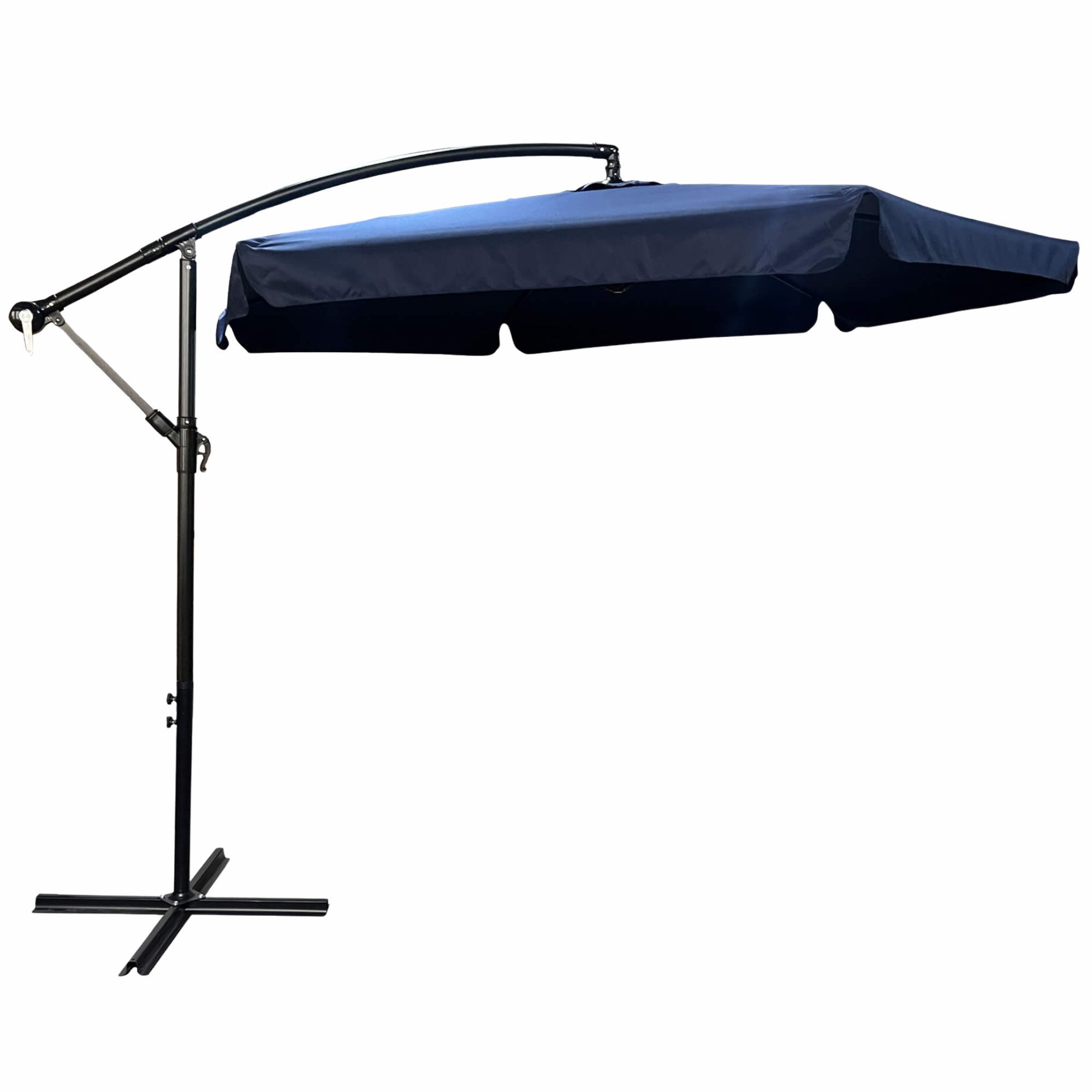 Raumhirsch Parasol déporté 300x300 cm acier / polyester Avec manivelle Protection UV bleu – vue principale