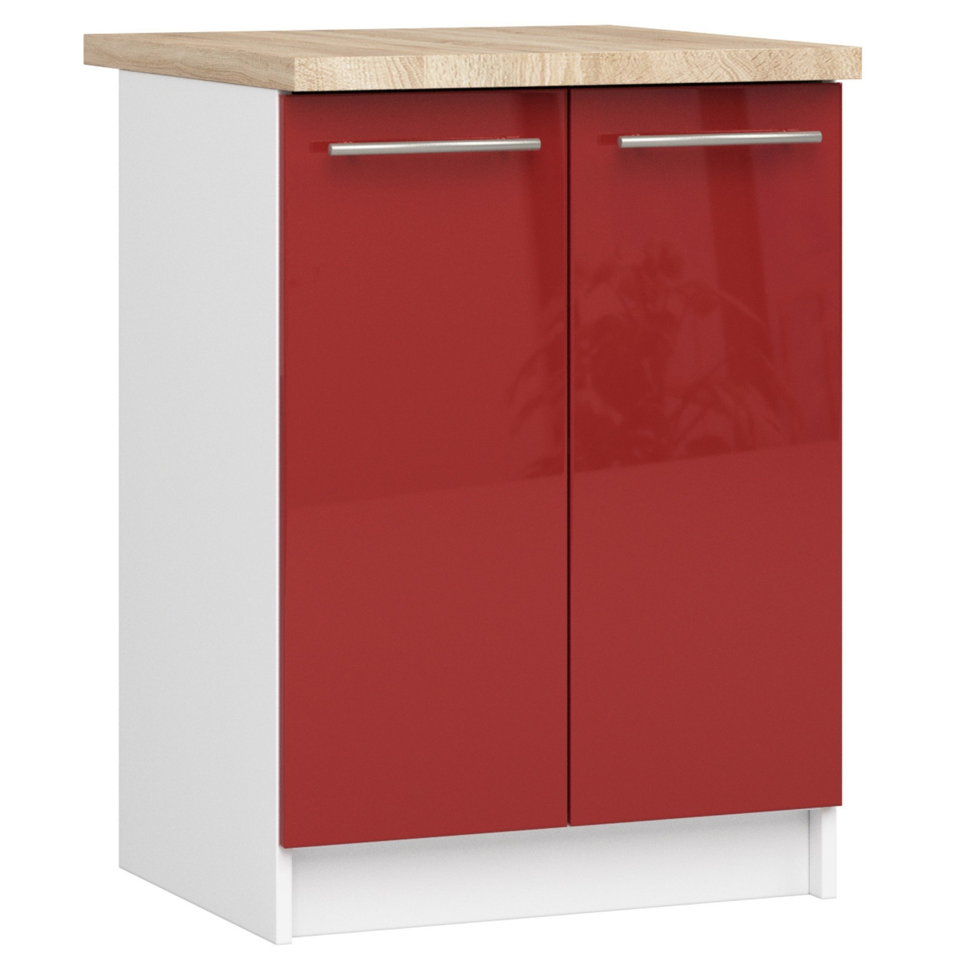 Raumhirsch Küchenunterschrank 60 cm Hochglanz mit Arbeitsplatte 2 Türen Kollektion OLIWIA Hauptansicht