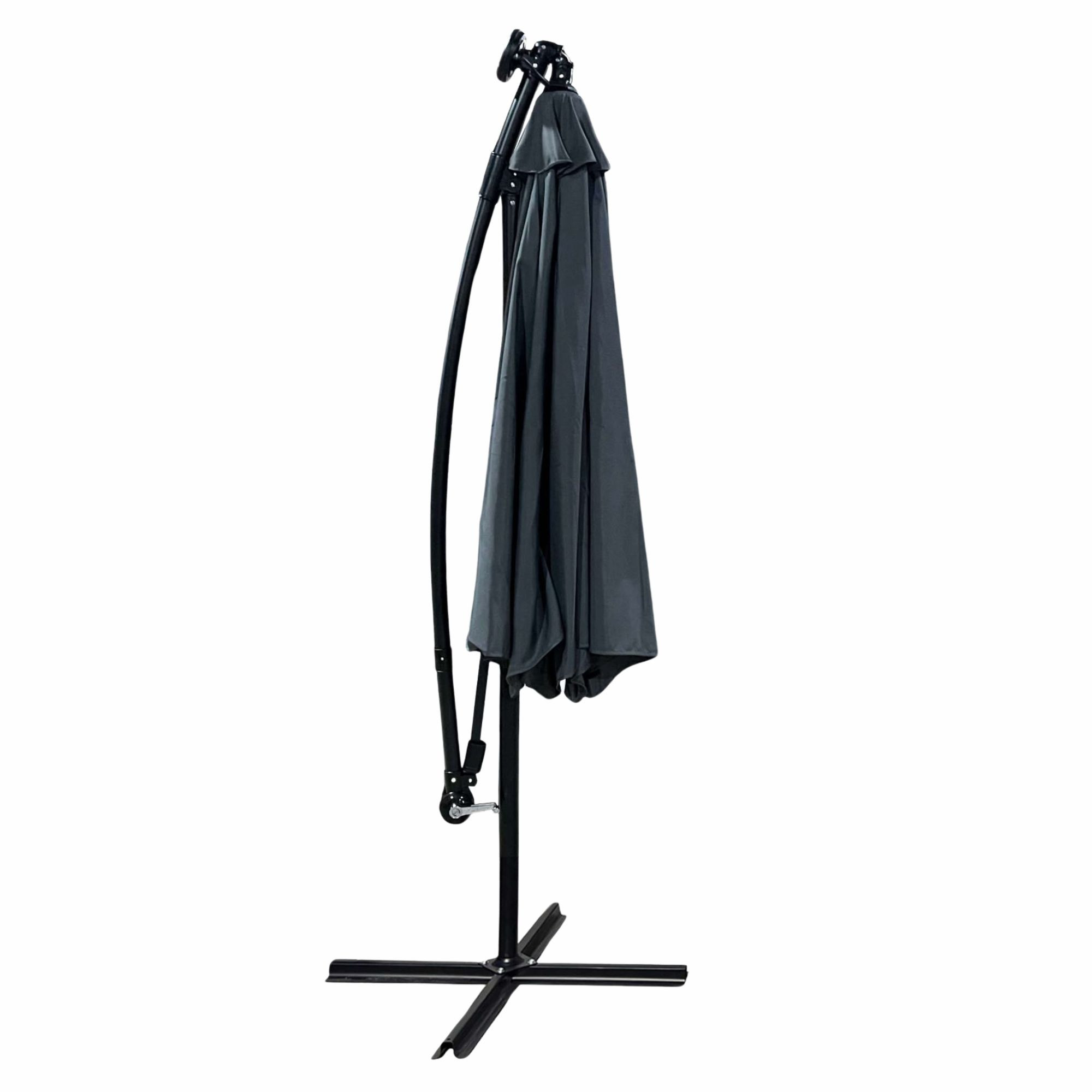 Raumhirsch Parasol déporté 300x300 cm acier / polyester LED Avec manivelle Protection UV graphite – détail 2