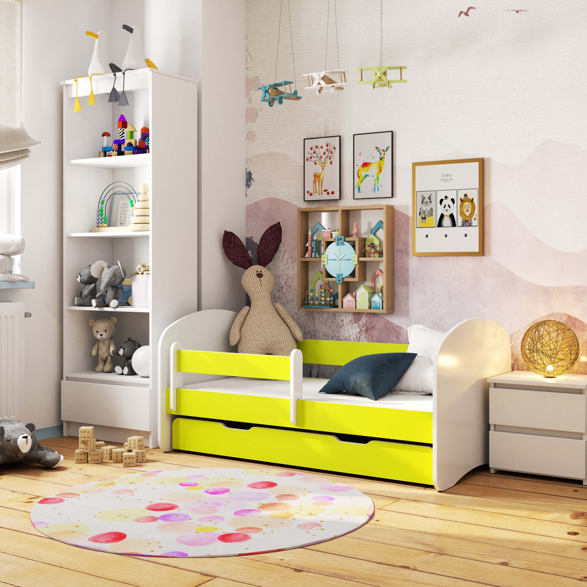 Lit enfant Jaune citron mat
