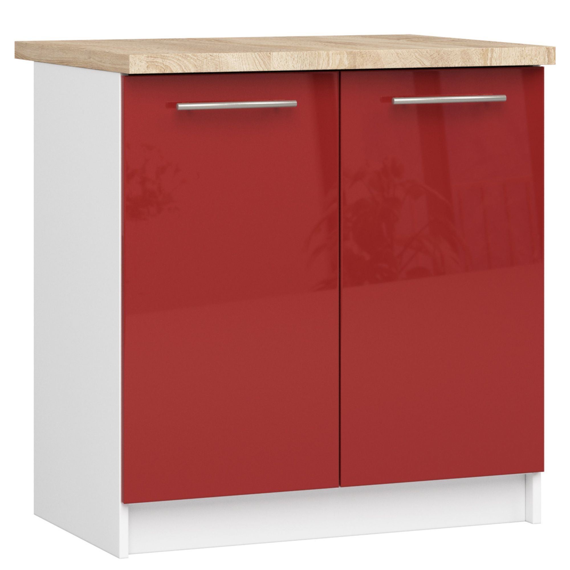 Raumhirsch Küchenunterschrank 60 cm Hochglanz mit Arbeitsplatte 2 Türen Kollektion OLIWIA Hauptansicht