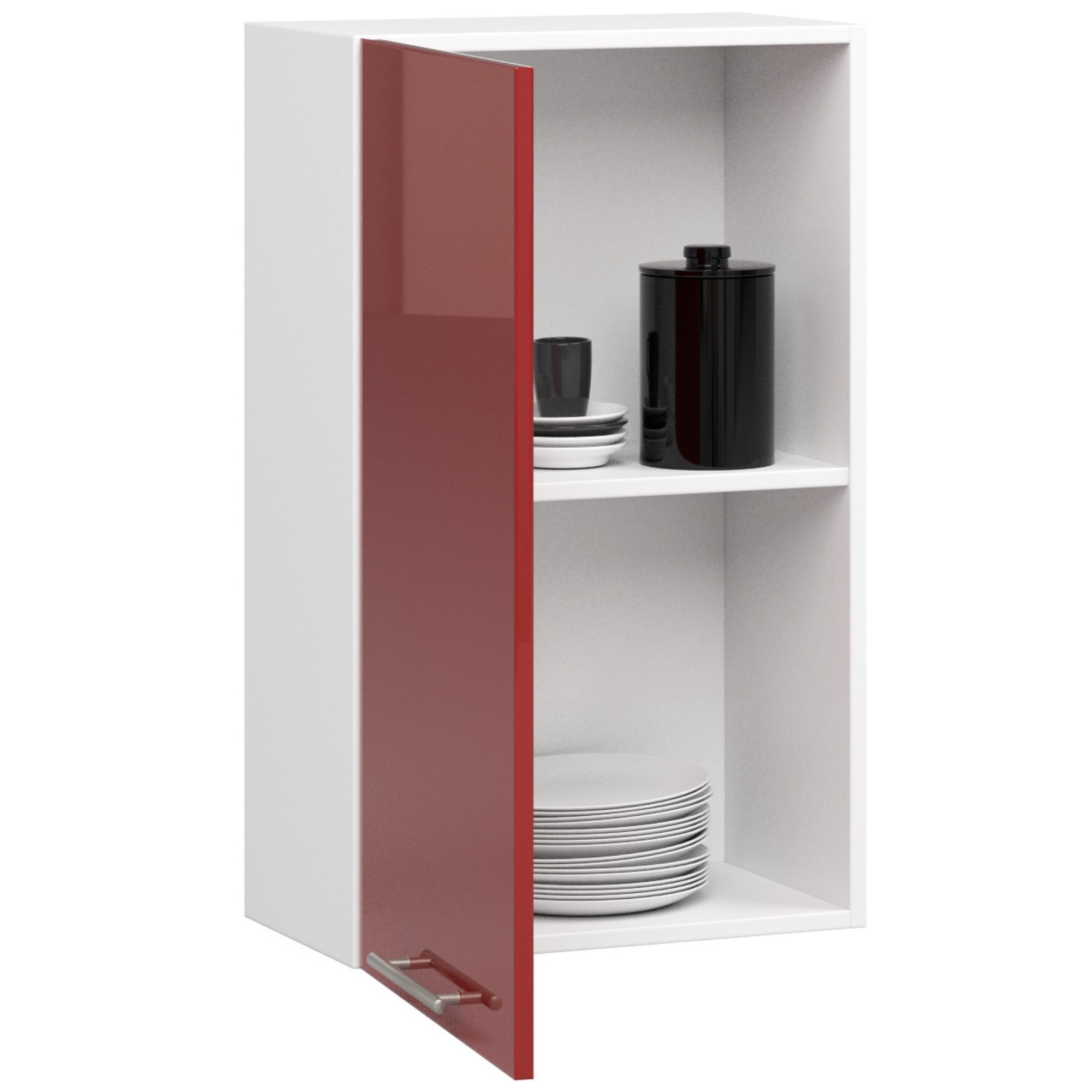 Raumhirsch Küchenhängeschrank 50 cm Rot / Weiß Hochglanz hängend 1 Tür Kollektion OLIWIA Detailansicht 2