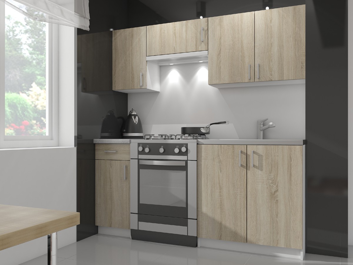Raumhirsch Küchenhängeschrank 80 cm Eiche Sonoma / Eiche Sonomamatt hängend 2 Türen Kollektion LIMA Maße und technische Details