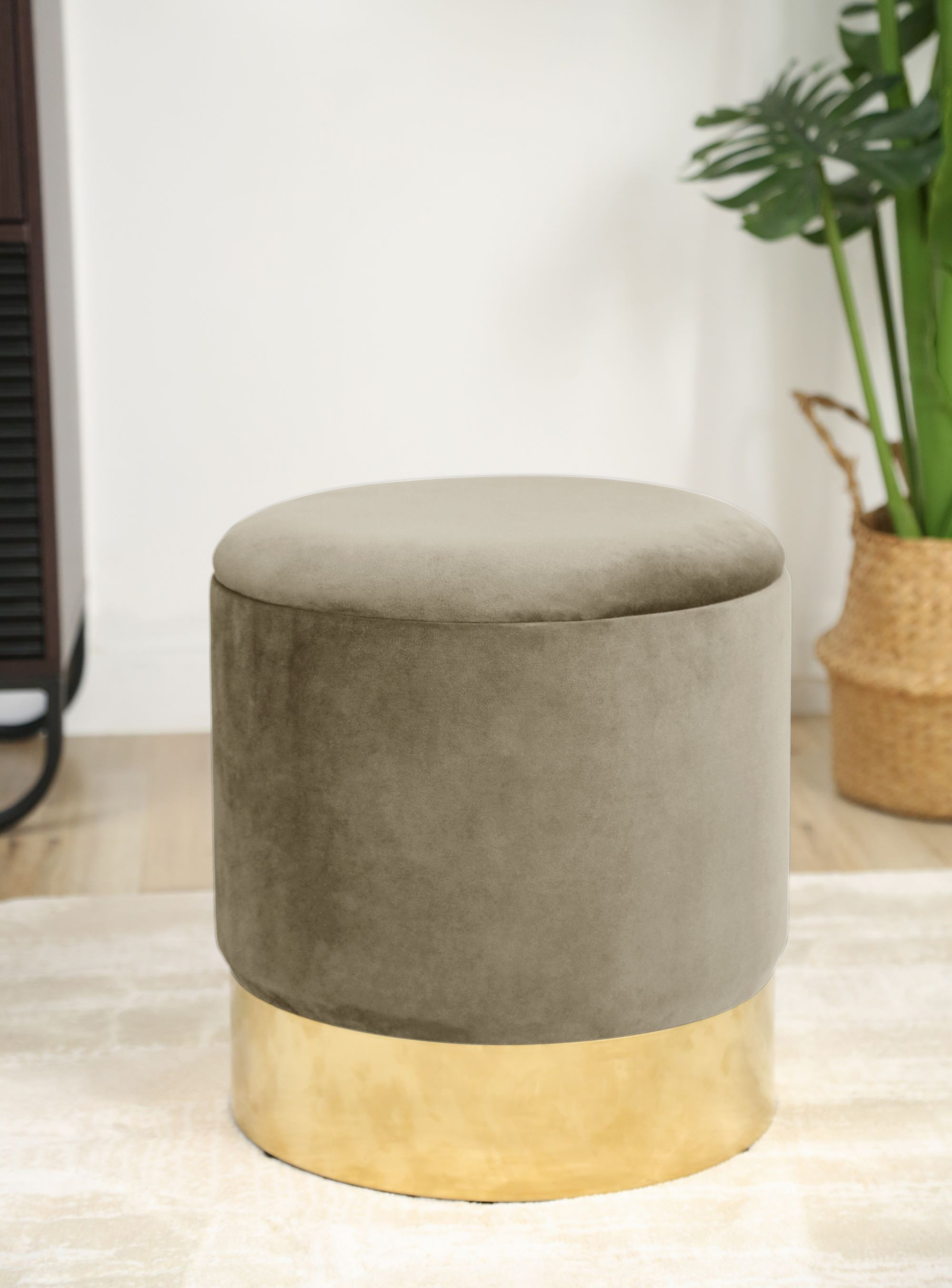 Raumhirsch Pouf 39x40x39 cm Avec rangement Charge 80 kg beige – vue complémentaire