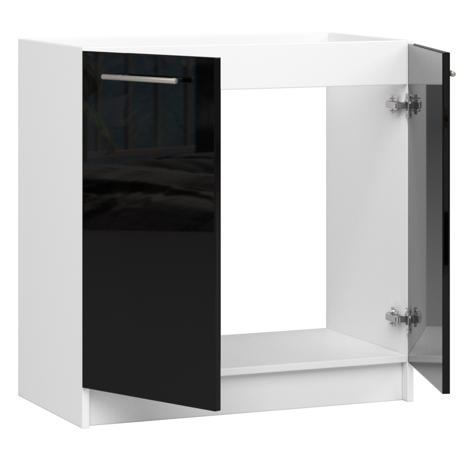 Raumhirsch Spülenunterschrank 80 cm Hochglanz 2 Türen Kollektion OLIWIA Detailansicht 1