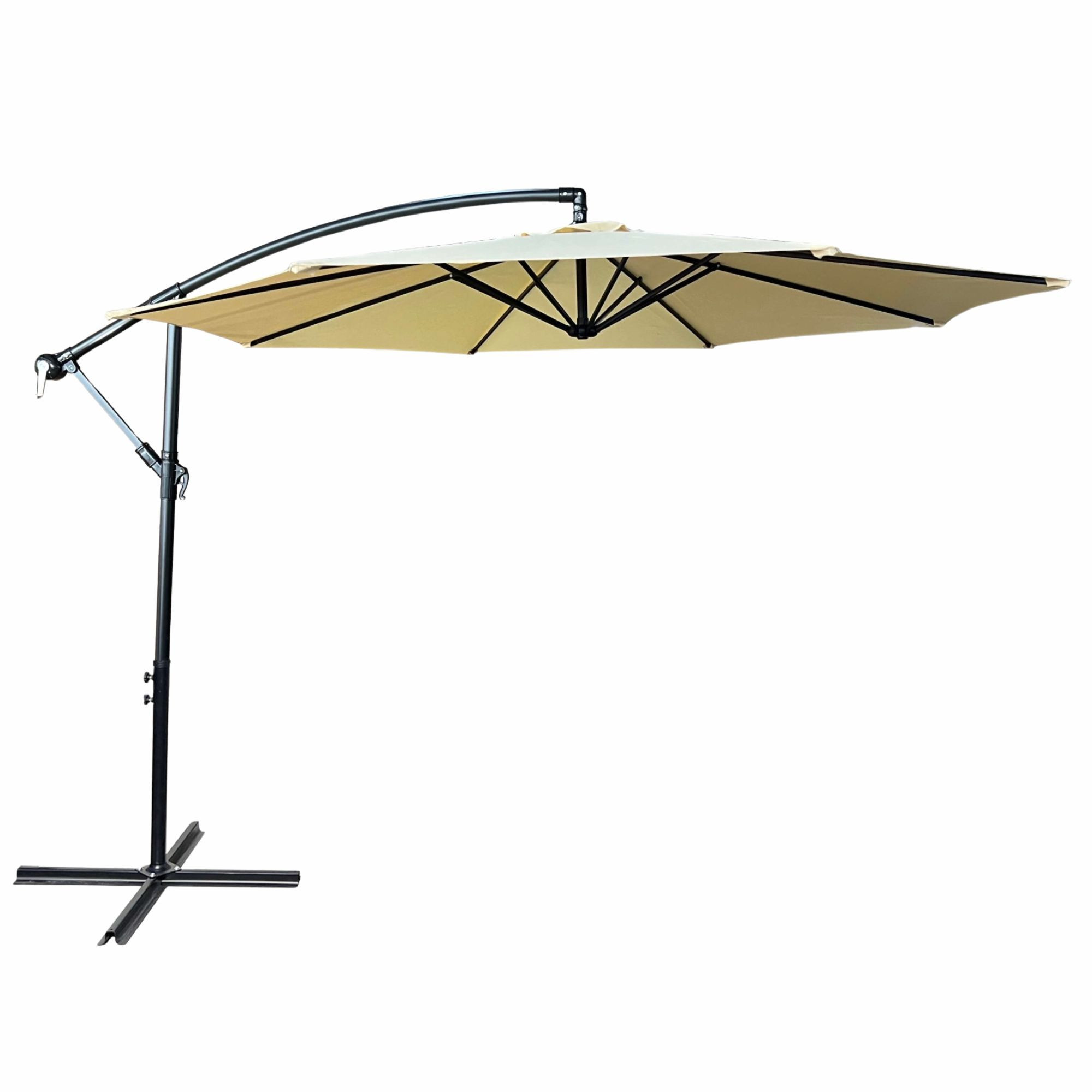 Raumhirsch Parasol déporté 300x300 cm acier / polyester Avec manivelle Protection UV beige – vue principale