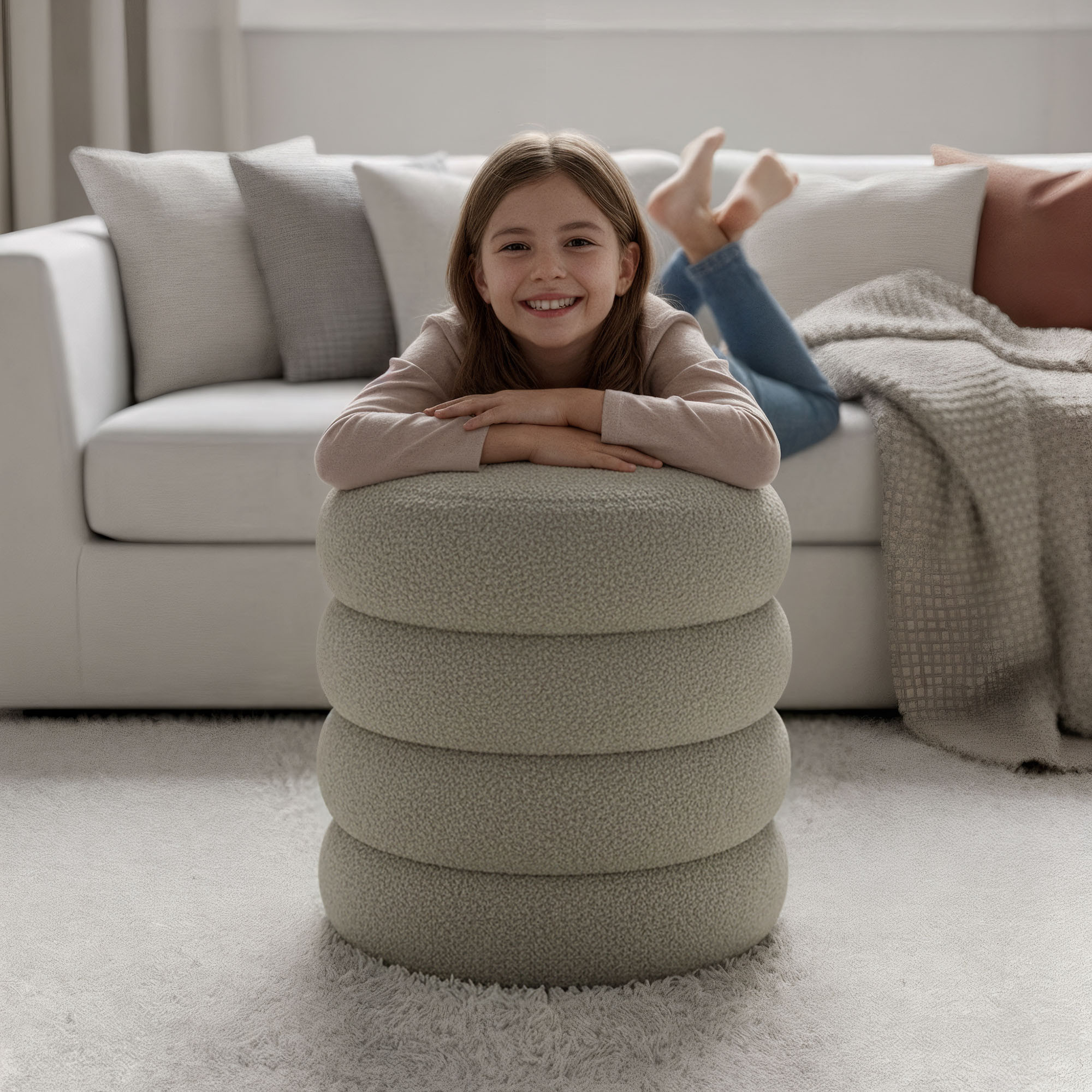 Raumhirsch Pouf Avec rangement Charge 100 kg olive – détail 2