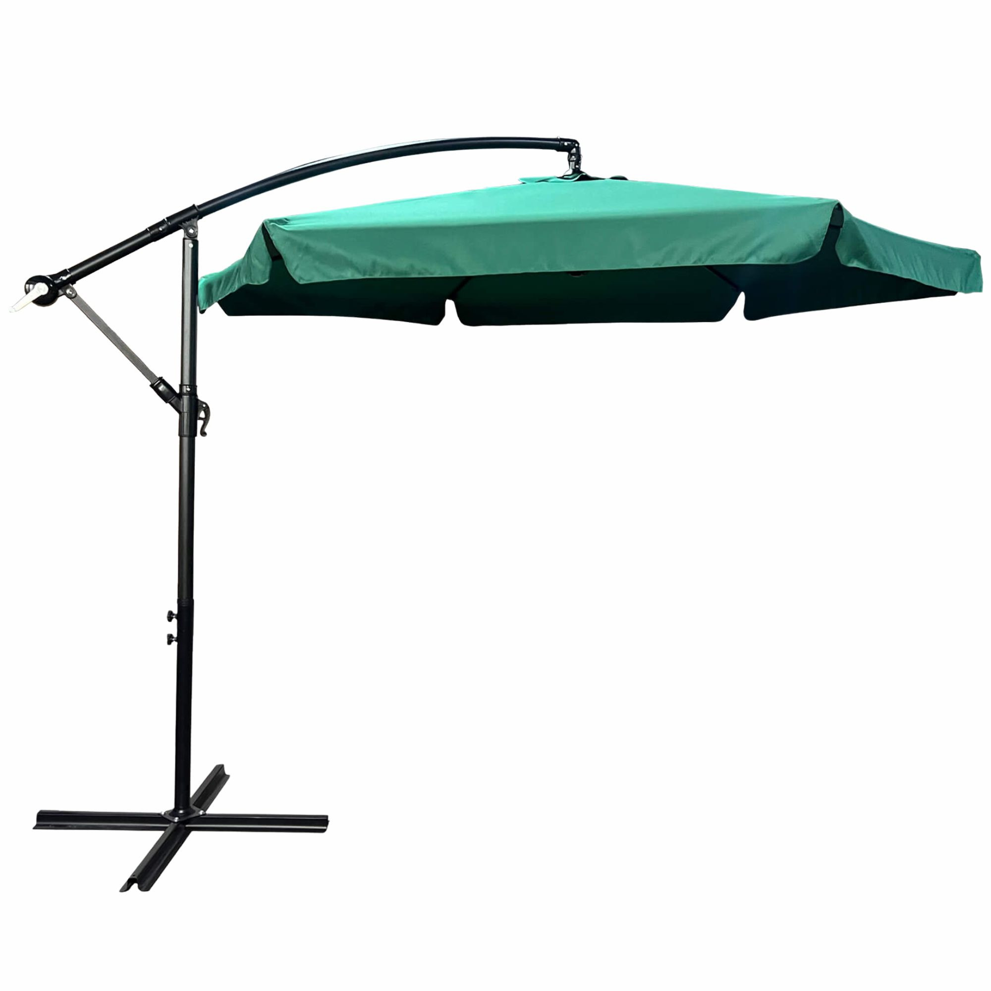 Raumhirsch Parasol déporté 300x300 cm acier / polyester Avec manivelle Protection UV vert – vue principale