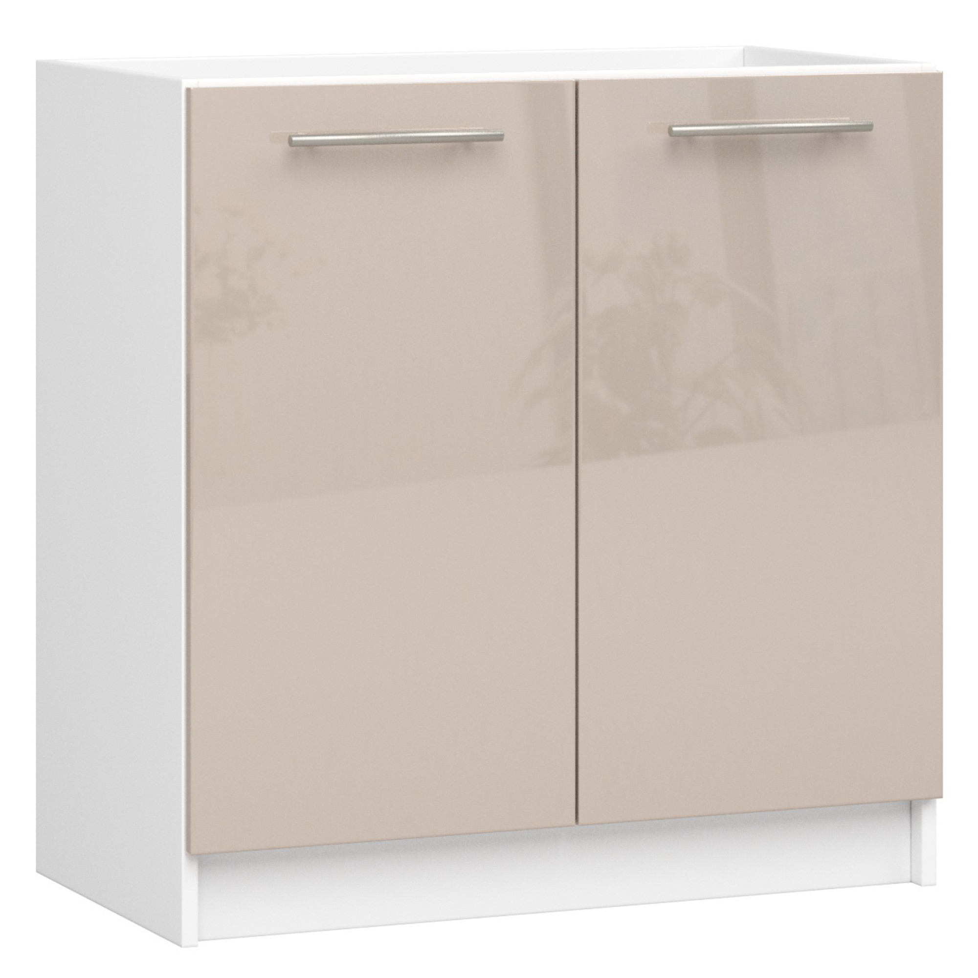 Raumhirsch Spülenunterschrank 80 cm Hochglanz 2 Türen Kollektion OLIWIA Hauptansicht