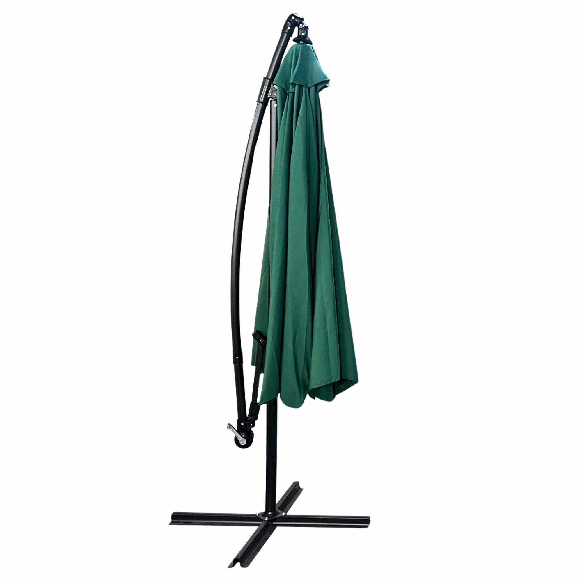 Raumhirsch Parasol déporté 300x300 cm acier / polyester Avec manivelle Protection UV vert – détail 2