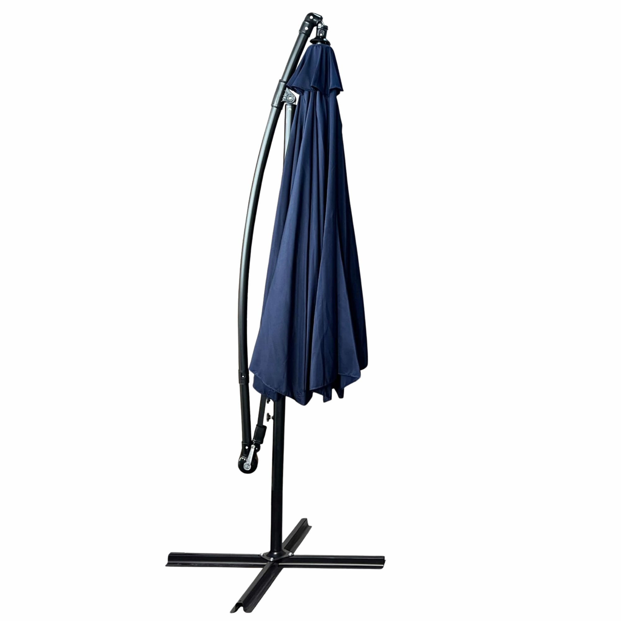 Raumhirsch Parasol déporté 300x300 cm acier / polyester Avec manivelle Protection UV bleu – détail 2