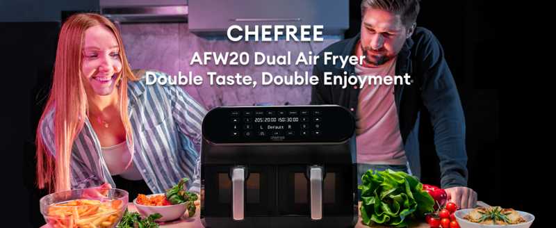 CHEFREE Dual Air Fryer, 2-Basket With ViewCook Window, 8-in-1 Smart Programmes & SNYC Finish, 8L, Health Oil Free Fryer And Grill, Saving Energy- AFW20 -Kitchen Appliances Discounts AAHKMJXYDAFdJAOAIMEbOAchD3VsGnPiUjyg6RW bZeRtl0Xd QSLwBh1ZtztWcTgJU4UJxYhUzYLJ5M y1Gs3OBuMhqUDcvdK Nsmz ki2rcg==