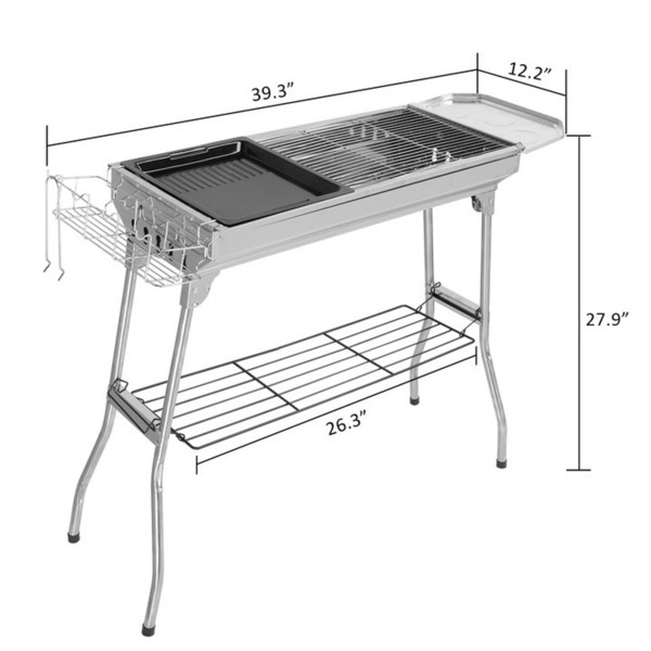 GROOFOO Portable Barbecue Charcoal Grill