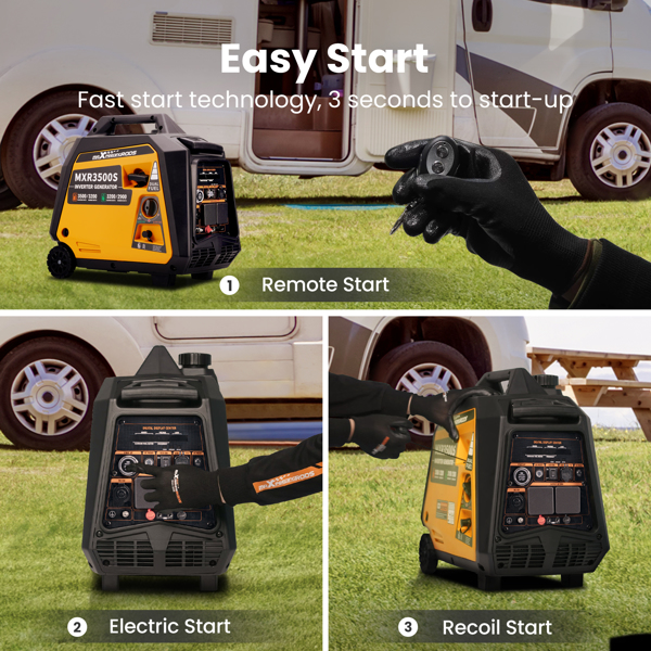 Portable Petrol Generator Inverter Dual Fuel LPG 3500W Camping Electric Start -9