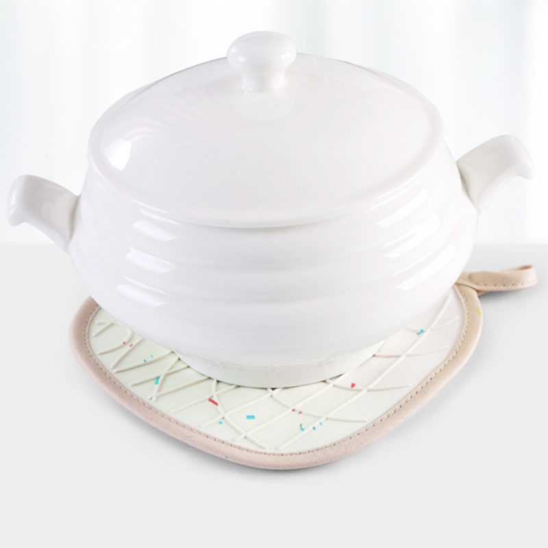 Manique résistante à la chaleur avec poche - Silicone et coton