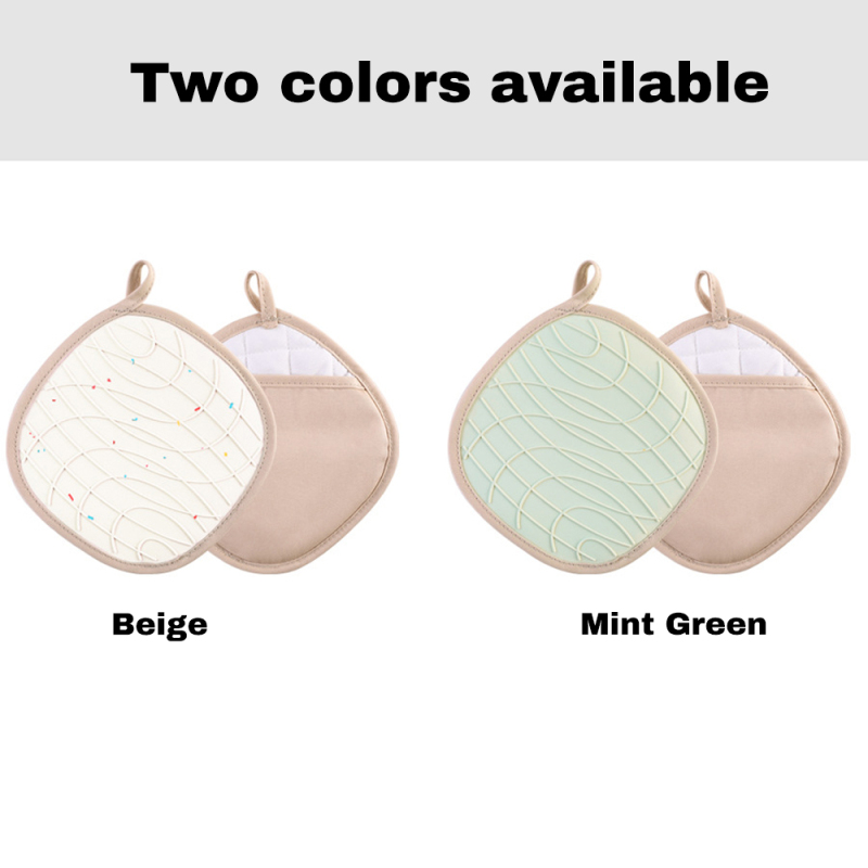 Manique deux couleurs - Beige et Vert menthe - Silicone alimentaire