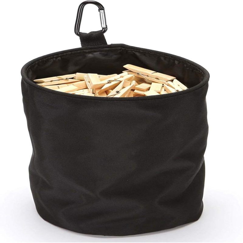 Soporte para pinzas de ropa de tela Oxford negra