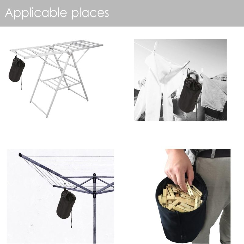 Organizando las pinzas de ropa en el soporte para pinzas