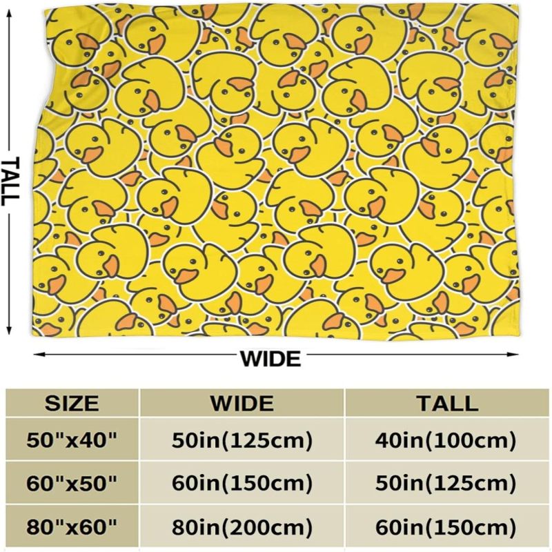 Couverture micro-flanelle ultra-douce motif caneton jaune Beyamis