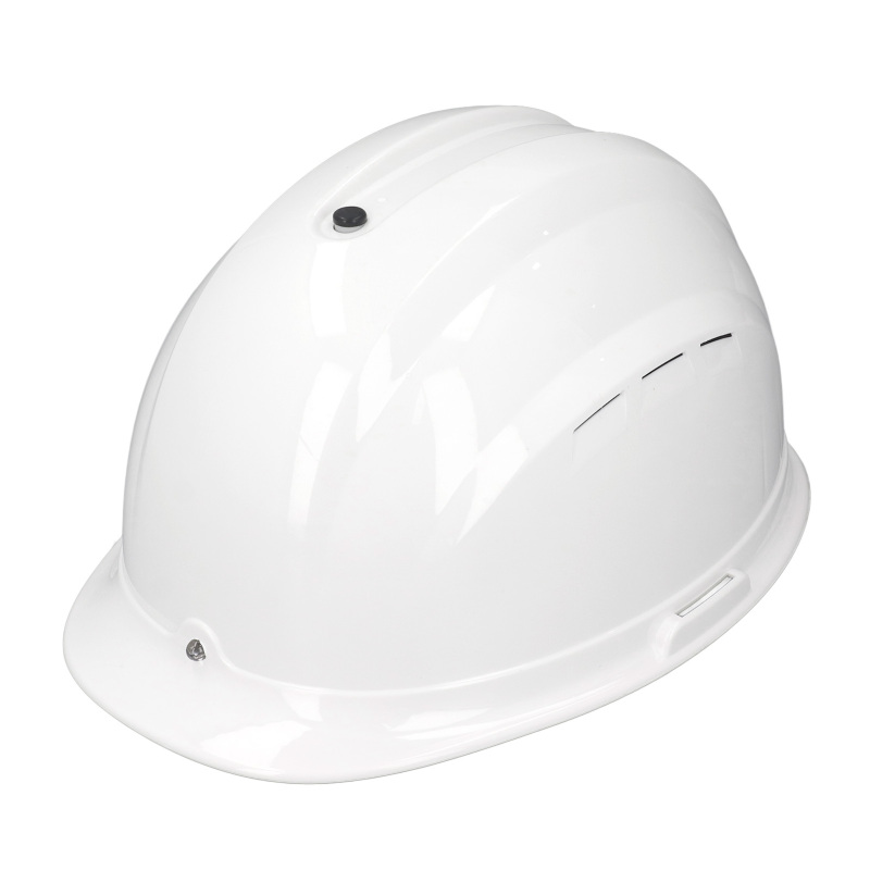 Casque de chantier ventilé Irovami - vue complète avec double ventilateur et écran numérique