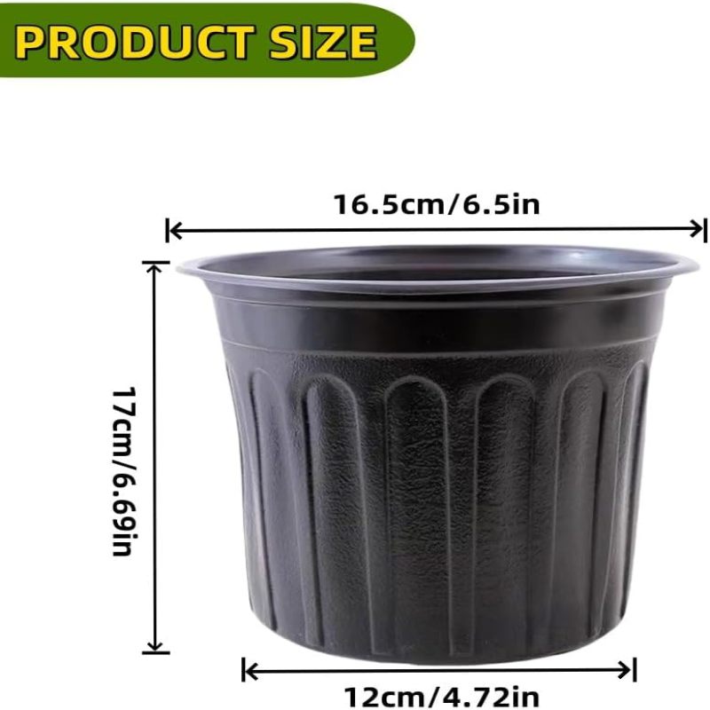 Lot de 50 pots de pépinière 3,8L en plastique - vue d'ensemble