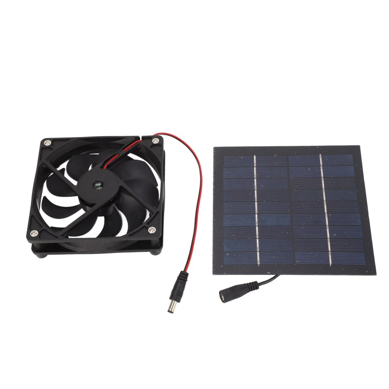 Kit ventilateur solaire Irovami - vue complète avec panneau solaire et ventilateur