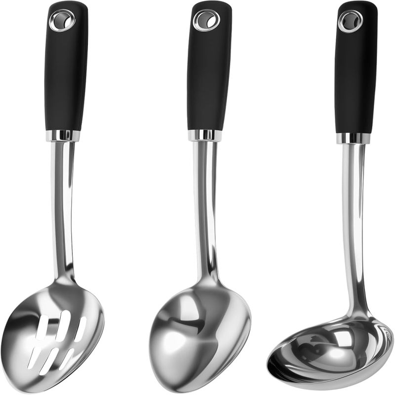 Set de 3 cuillères de cuisine en acier inoxydable