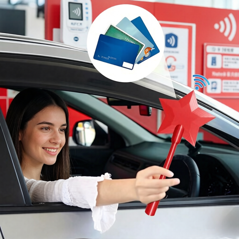 Ranura para tarjeta de varita de pago NFC rosa