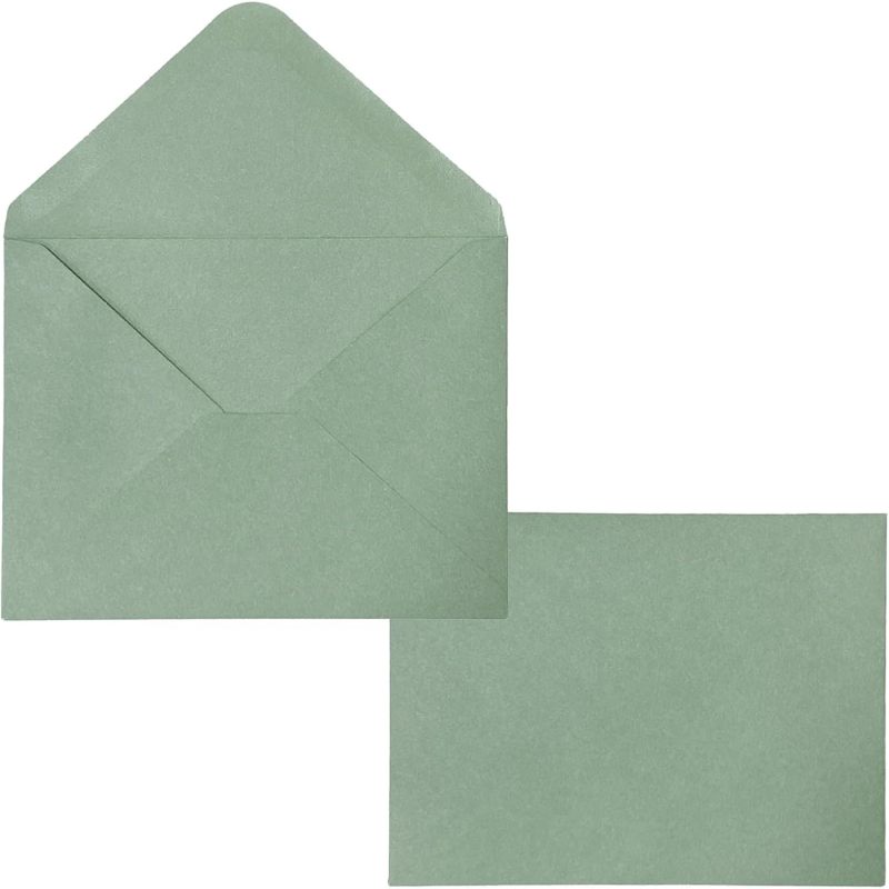 Irovami 50 enveloppes A7 vert sauge 5x7 pouces vue générale