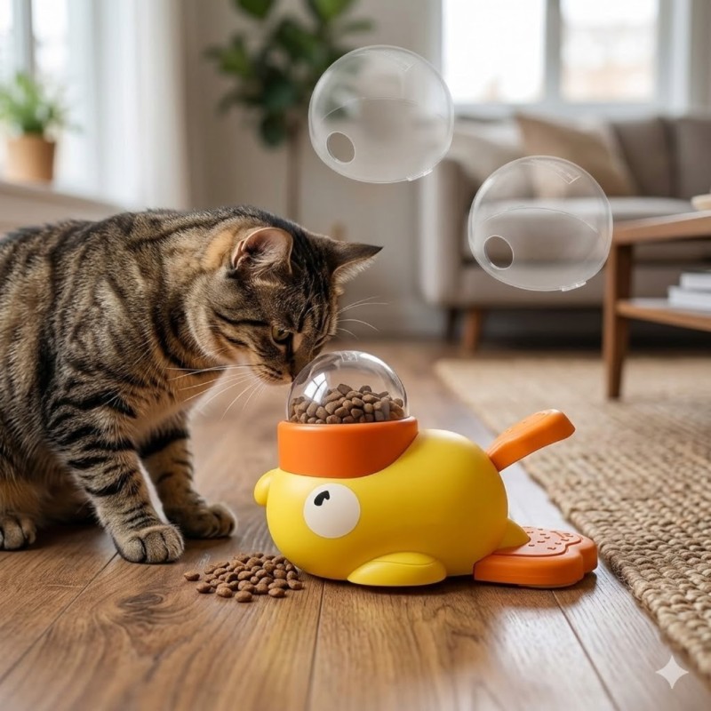 Jouet distributeur de nourriture pour chat Irovami - détail des couvercles