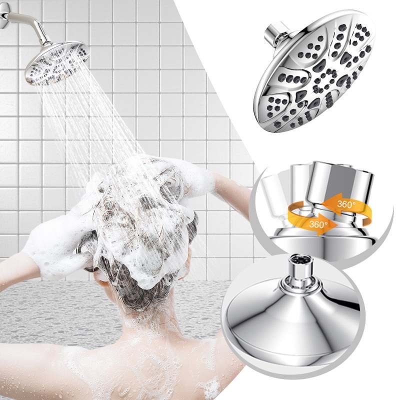 Pommeau de douche multifonction argenté - vue d'ensemble