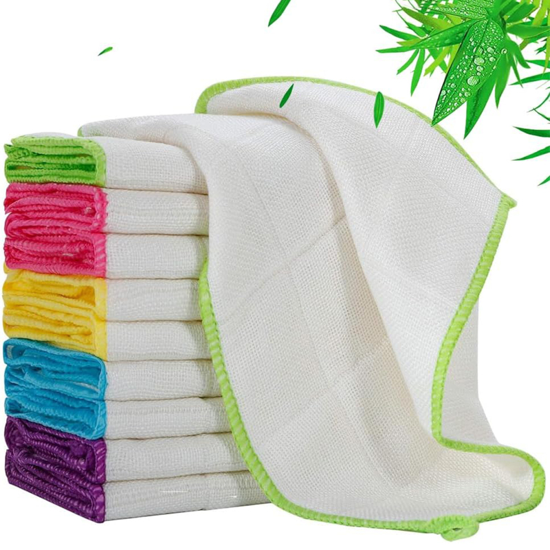 Paños de cocina reutilizables de fibra de bambú