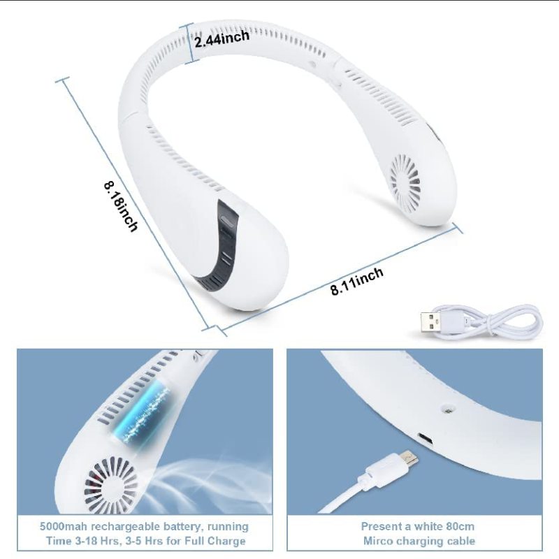Mini ventilateur pliable rechargeable 5000mAh - détail