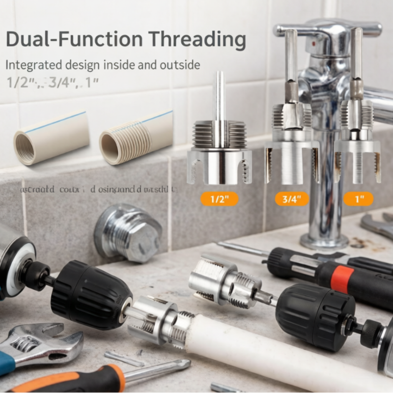 Kit de 3 outils de filetage pour tuyaux Irovami - vue complète