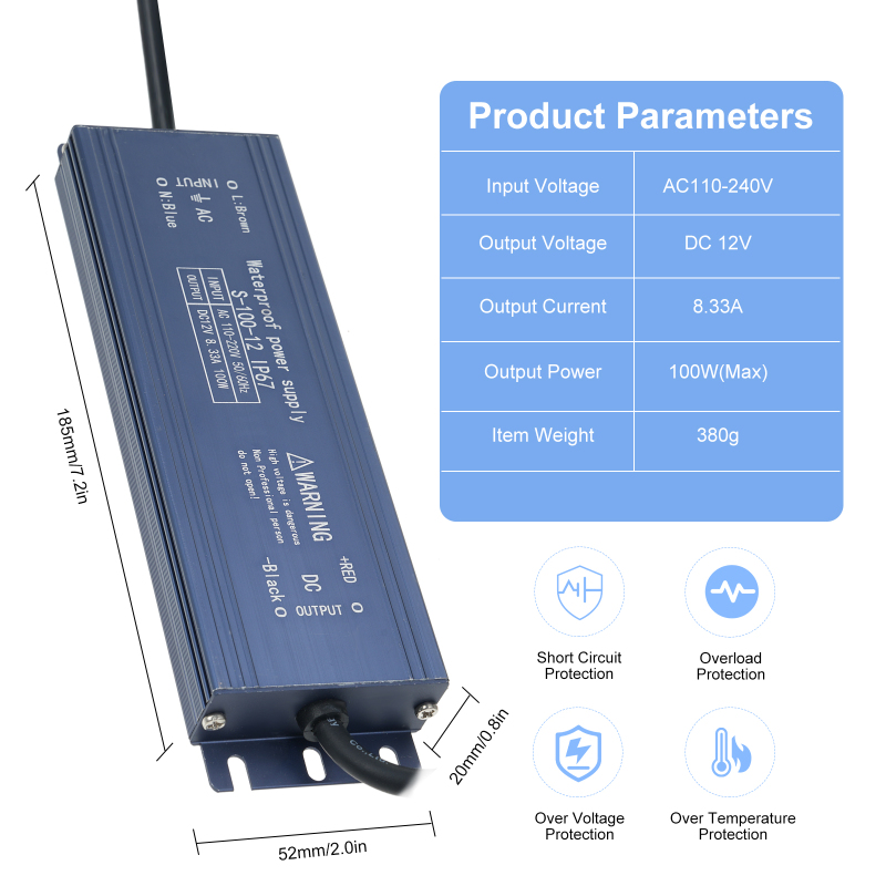 Adaptateur secteur étanche IP67 Beyamis - vue d'ensemble